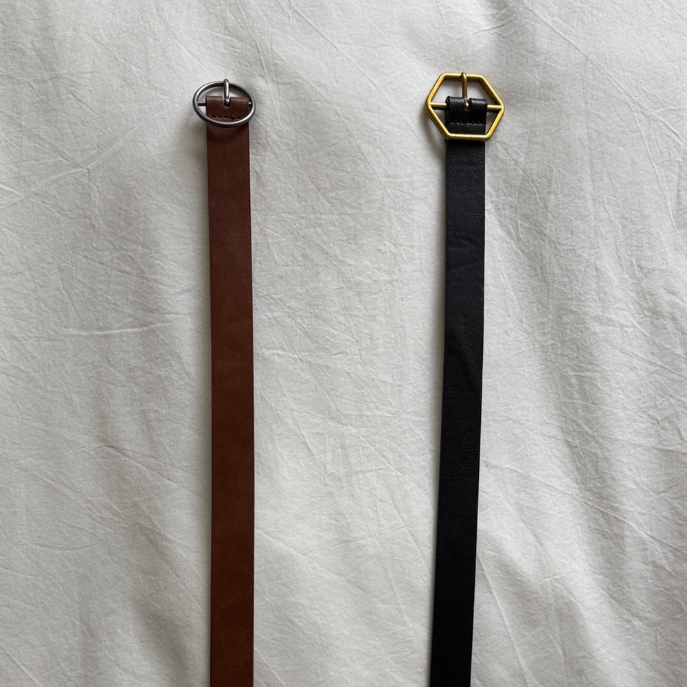 Brown and Black Leather Belts